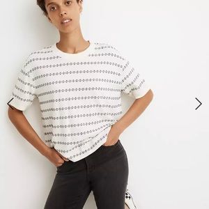 Madewell everyday crop tee in Jacquard stripe